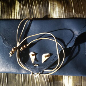 Tobacco Bag Tobacco Case Roll Tobacco Pouch Blue Leather